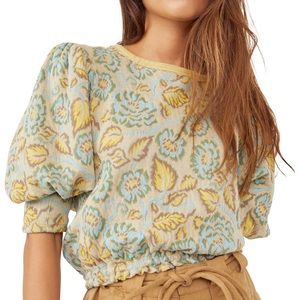 Free People No Ordinary Print Tie Back Top
